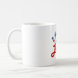 Mug Design de typographie 4 juillet patriotique - Red