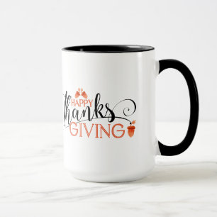 Mug Design de typographie de Bon thanksgiving noir et 