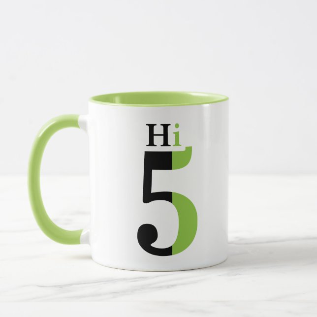 Mug Design de typographie verte High Five (Gauche)