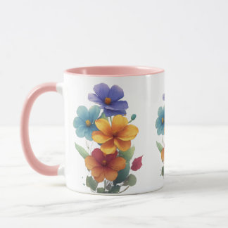 Mug Design d'esquisse florale