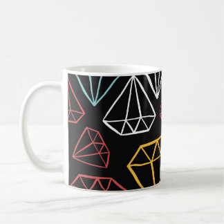 Mug Design diamant vintage, motif transparent