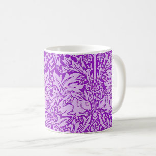 Mug Design d'oiseaux et de lapins, couleur lavande,
