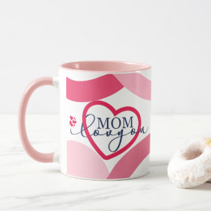 Mug Design élégant Texte Maman Je t'aime Avec Carbone 
