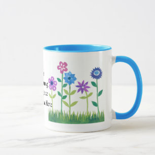 Mug Design floral moderne en rose, violet et bleu