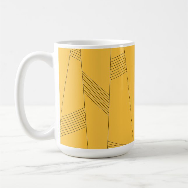 Mug Design graphique abstrait simple, jaune et moderne (Gauche)