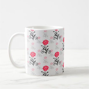 Mug Design Motif de l'étalage de fleurs de rose rouge