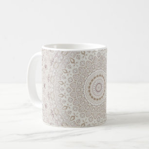 Mug Design Motif en mandala beige et taupe