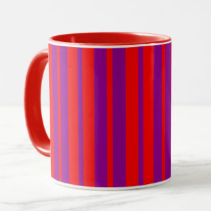 Mug Design Motif rouge violet élégant rayures