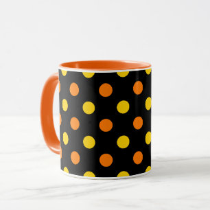 Mug Design Orange Jaune Sur Points noirs 