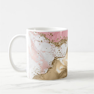 Mug Design Rose de luxe en marbre rose or