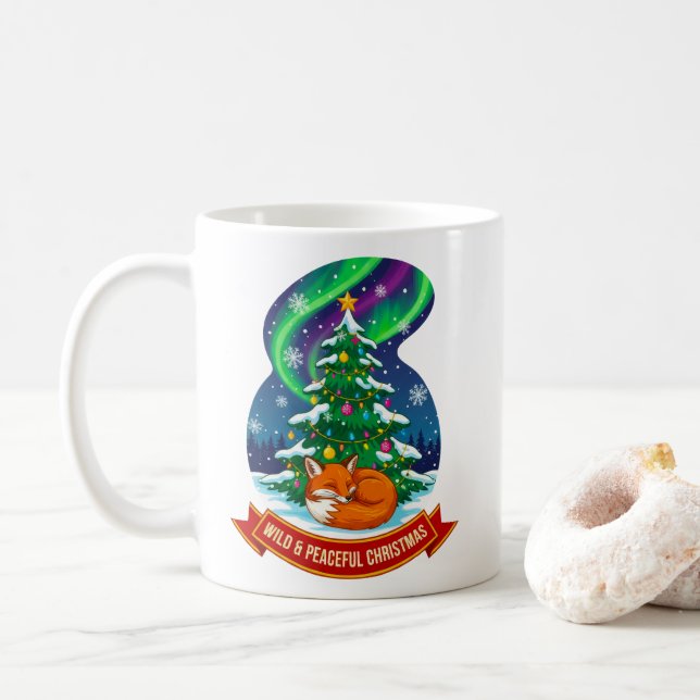 Mug Design sauvage et paisible de renard de Noël (Avec donut)