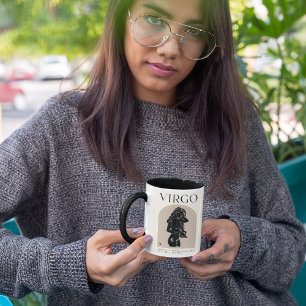 Mug Design Zodiaque Féminin Vierge Marron Noir 15 OZ