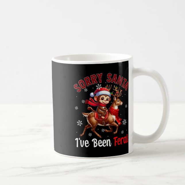 Mug Désolé d'avoir été feral Christmas Père Noël Monke (Droite)