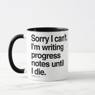 Mug Désolé, je ne peux pas écrire des notes de progres