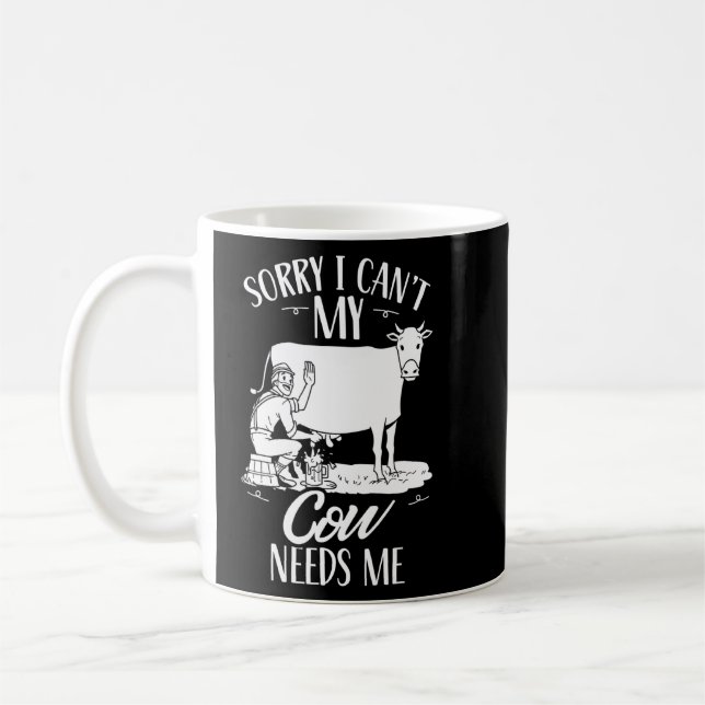 Mug Désolé, ma vache n'a pas besoin de moi Vaches anim (Gauche)