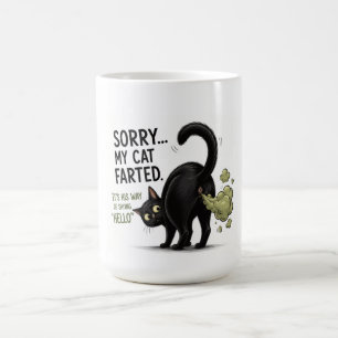 Mug Désolé Mon Chat a Péter Drôle Humour de Chat Noir