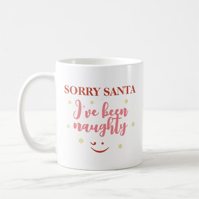 Mug Désolé Père Noël J'ai été coquin Citation de café  (Gauche)