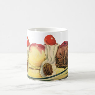 Mug Desserts de nourriture vintage, cerises de banana 
