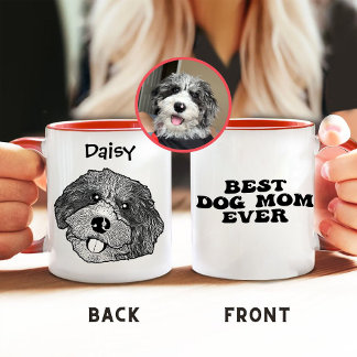 Mug Dessin à la main de chien Bordoodle Personnalisé