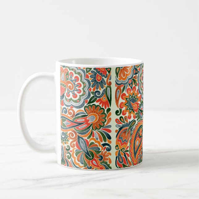 Mug dessin à la main fleur de marqueur conception ethn (Gauche)