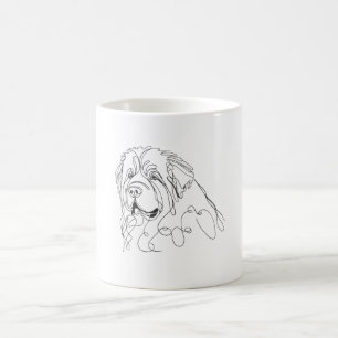 Mug Dessin à main levée de Terre-Neuve minimaliste en