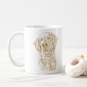 Mug Dessin à main personnalisé pour chien d'or