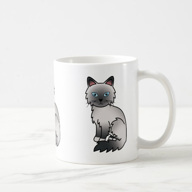 Mug Dessin animé de chat Birman / Ragdoll au point ble (Droite)