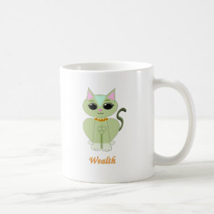 Mug Dessin animé de chat mignon vert
