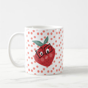 Mug Dessin animé de fraise mignon dessiné à la main