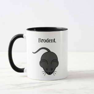 Mug Dessin animé de rat gris drôle ou pun de souris Br
