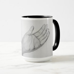 Mug Dessin artistique au crayon à main noir et blanc