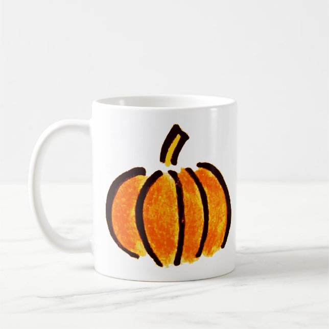 Mug Dessin au crayon Citrouille d'Halloween, Citrouill (Gauche)