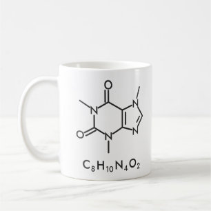 Mug Dessin au trait de la molécule de caféine