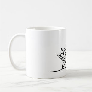 Mug dessin au trait d'un agriculteur ou d'un jardinier