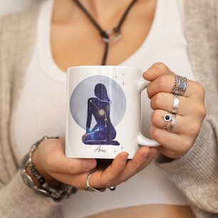 Mug Dessin bleu féminin du zodiaque Bélier