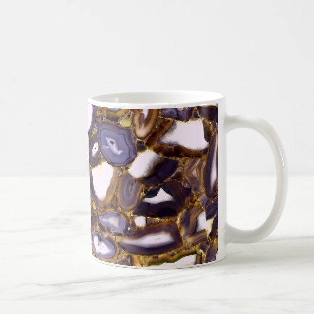 Mug dessin d'agate marron violet blanc (Droite)