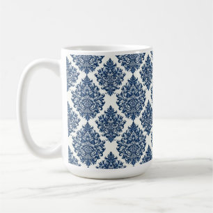 Mug dessin damas bleu