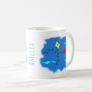 Mug Dessin de cerf-volant mignon Nom d'enfant