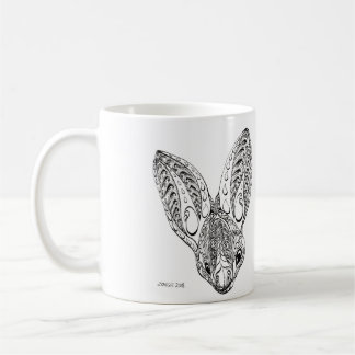 Mug Dessin de chauve-souris jaune fantaisie noir et bl