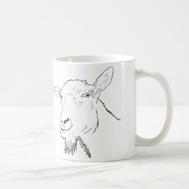Mug Dessin de chèvre simple amusant (Droite)