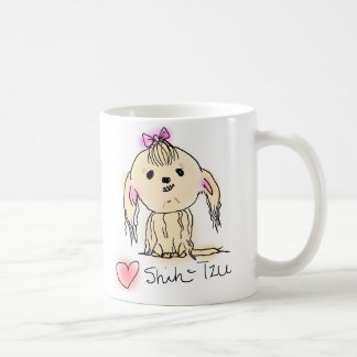Mug Dessin de Doodle Chih Tzu Femme mignonne
