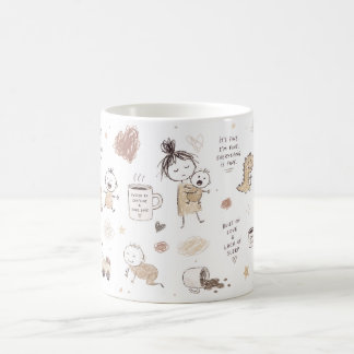 Mug Dessin de famille de nouveaux parents drôles Art d