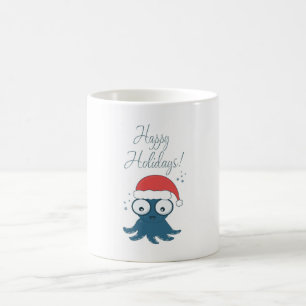 Mug dessin de la pieuvre bleue caricaturale