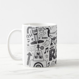 Mug Dessin de l'illustrateur de robots à doodles