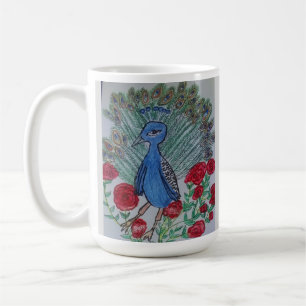 Mug Dessin de rose d'amour de paon 
