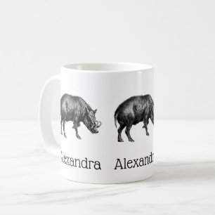 Mug Dessin de sanglier vintage BW
