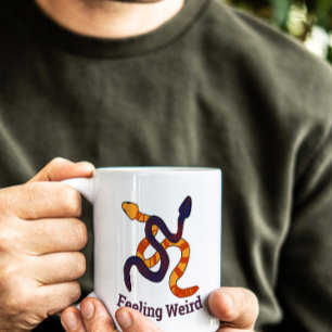 Mug Dessin de serpents drôles multicolores à la main