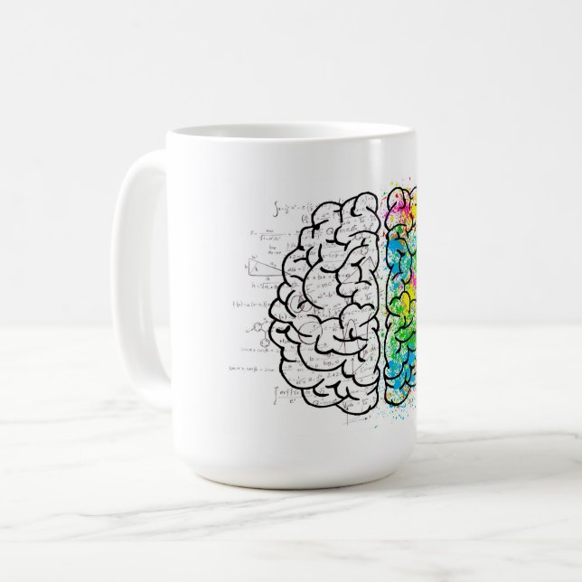 Mug Dessin d'idée de psychologie cérébrale (Devant gauche)