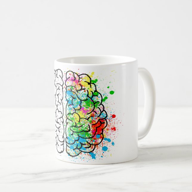 Mug Dessin d'idée de psychologie cérébrale (Devant droit)