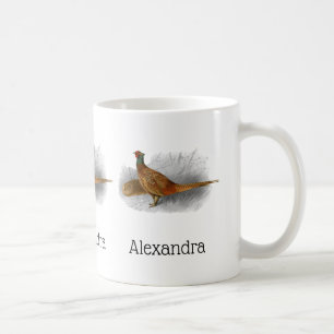 Mug Dessin d'oiseau de gibier Faisan vintage Couleur #